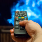 Watching tv and using remote control