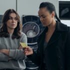 Serinda Swan and Maria Sten as Dixon and Neagley in Reacher Season 2.