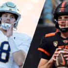 Composite image of QBs Steve Angeli (L) and Ben Gulbranson (R) ahead of the Notre Dame vs Oregon State live stream
