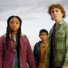 Leah Sava Jeffries, Aryan Simhadri, and Walker Scobell looking quizzical in Percy Jackson and the Olympians