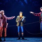 Joyce, Bob and Hopper are hunting the source of electromagnetic interference using weird gizmo; Hopper and Joyce are arguing