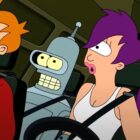 Futurama characters in car