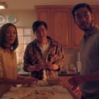 Michelle Yeoh as Mama Sun, Sam Song Li as Bruce Sun, Justin Chien as Charles Sun in 