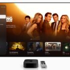 Apple TV app home screen on TV