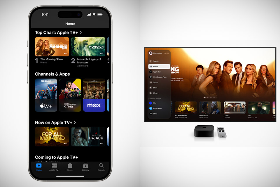 Nouveau design de l’application Apple TV avec la mise à jour tVOS 17.2