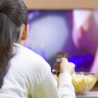 Girl watching TV
