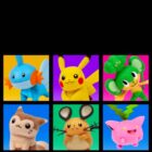 A Netflix menu displays multiple profile icons based on Pokemon characters