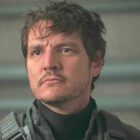Pedro Pascal as Din Djarin without a helmet on