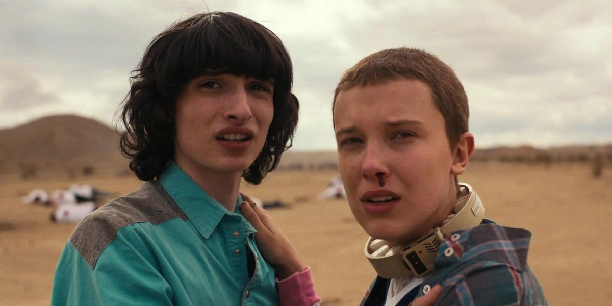 Millie Bobby Brown and Finn Wolfhard in Stranger Things