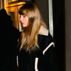 Taylor Swift Shows Love for Gigi Hadid's Fashion Line in Black Shearling Jacket