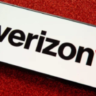 Verizon logo on a phone screen