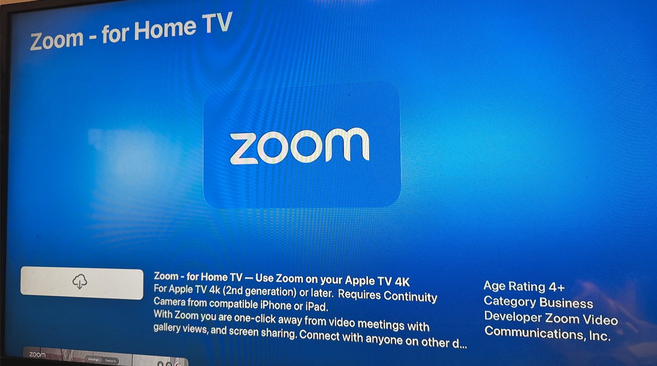 Zoom discrètement arrive sur Apple TV