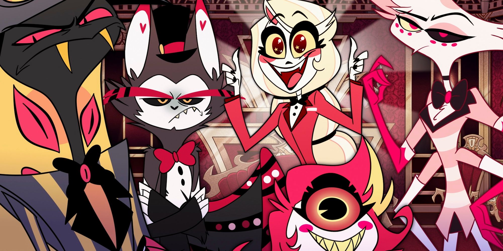 Charlie Morningstar a l'air enthousiaste tandis que le reste de l'équipe d'Hazbin Hotel a des visages boudeurs