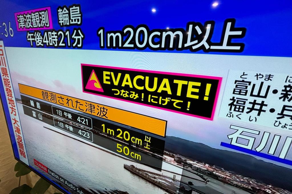 Alerte au tsunami au Japon après de puissants séismes – Orange County Register