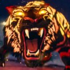 Mr. Hu roaring in his tiger form in 