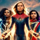 Monica Rambeau, Captain Marvel, and Kamala Khan looking up to the sky