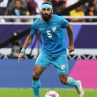 Sandesh Jhingan on the ball ahead of the India vs Uzbekistan live stream