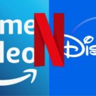 Prime Video, Netflix, and Disney+ logos collaged together