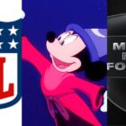 The NFL logo with Mickey Muse and Monday Night Football logo