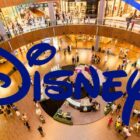 Disney+ logo superimposed over a circular shopping mall