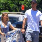 Elsa Pataky and Chris Hemsworth hold hands as they get lunch