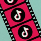 Illustration of a filmstrip with TikTok logos