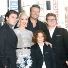 Gwen Stefani with Blake Shelton and her three sons