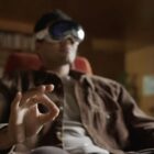 A person using the Apple Vision Pro