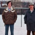 Dominic Sessa and Paul Giamatti in The Holdovers 