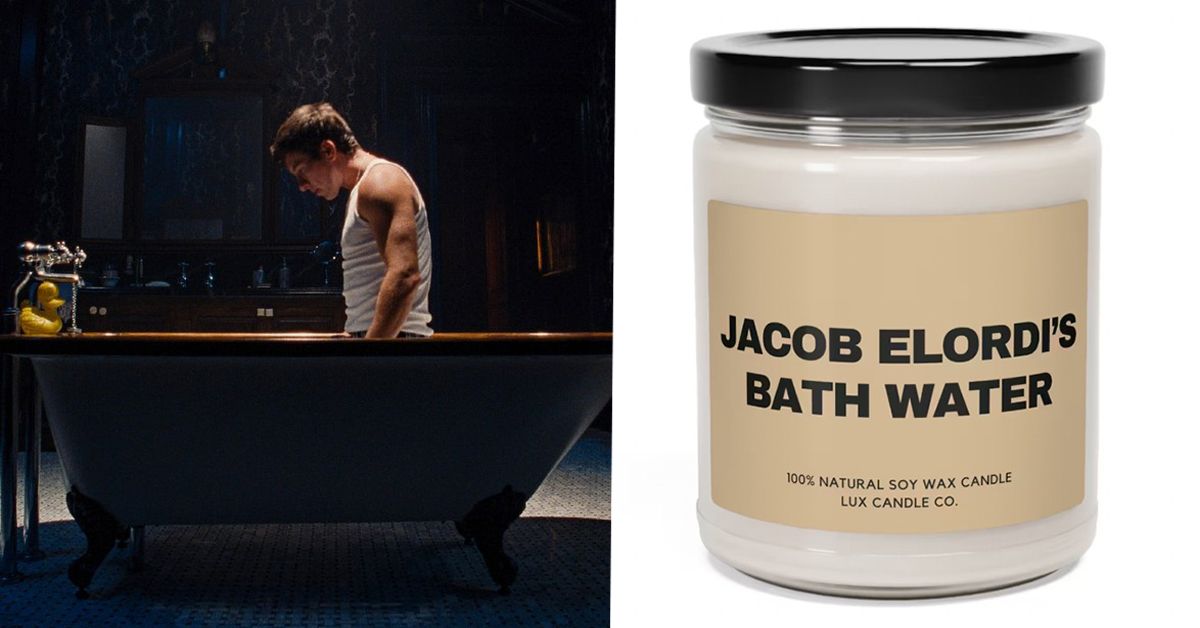 Les sadiques de Saltburn peuvent maintenant acheter une bougie ‘eau de bain de Jacob Elordi’ de cette scène infâme