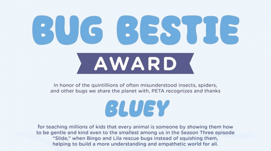 PETA Kids récompense ‘Bluey’ avec le prix du ‘Meilleur Ami des Insectes’