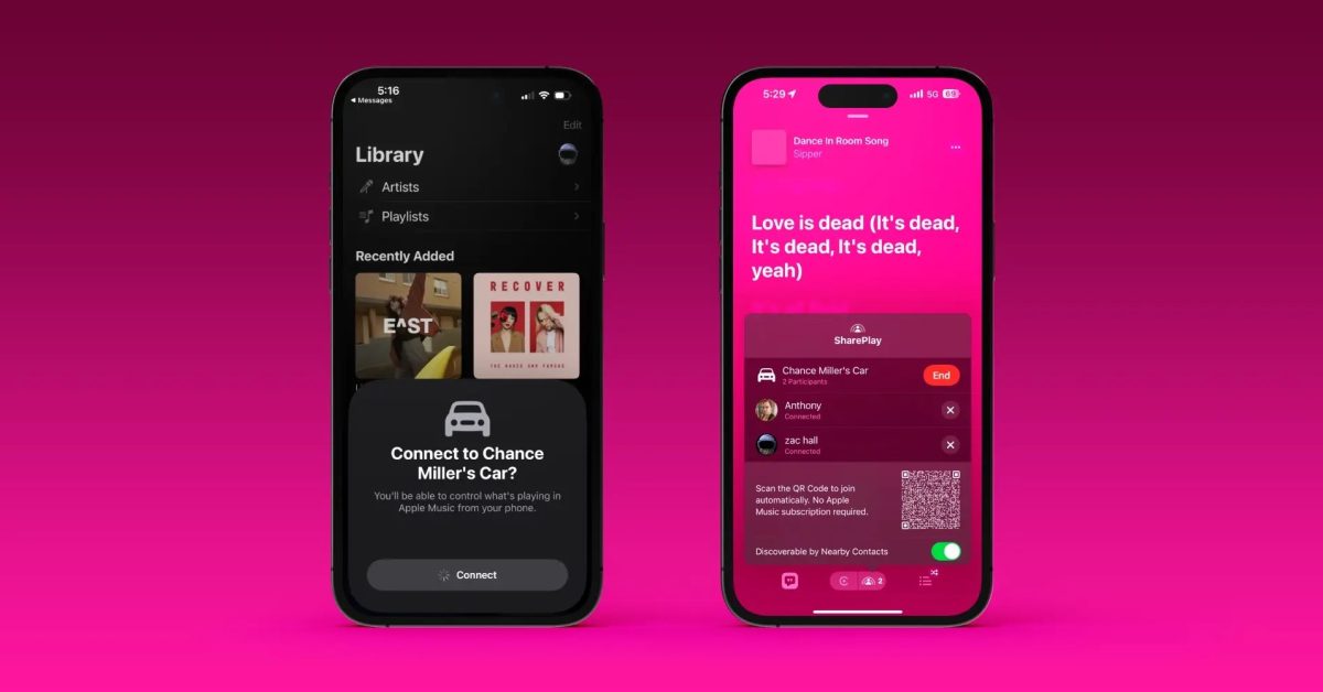 Partage de contrôle Apple Music SharePlay s’étend à CarPlay, HomePod et Apple TV
