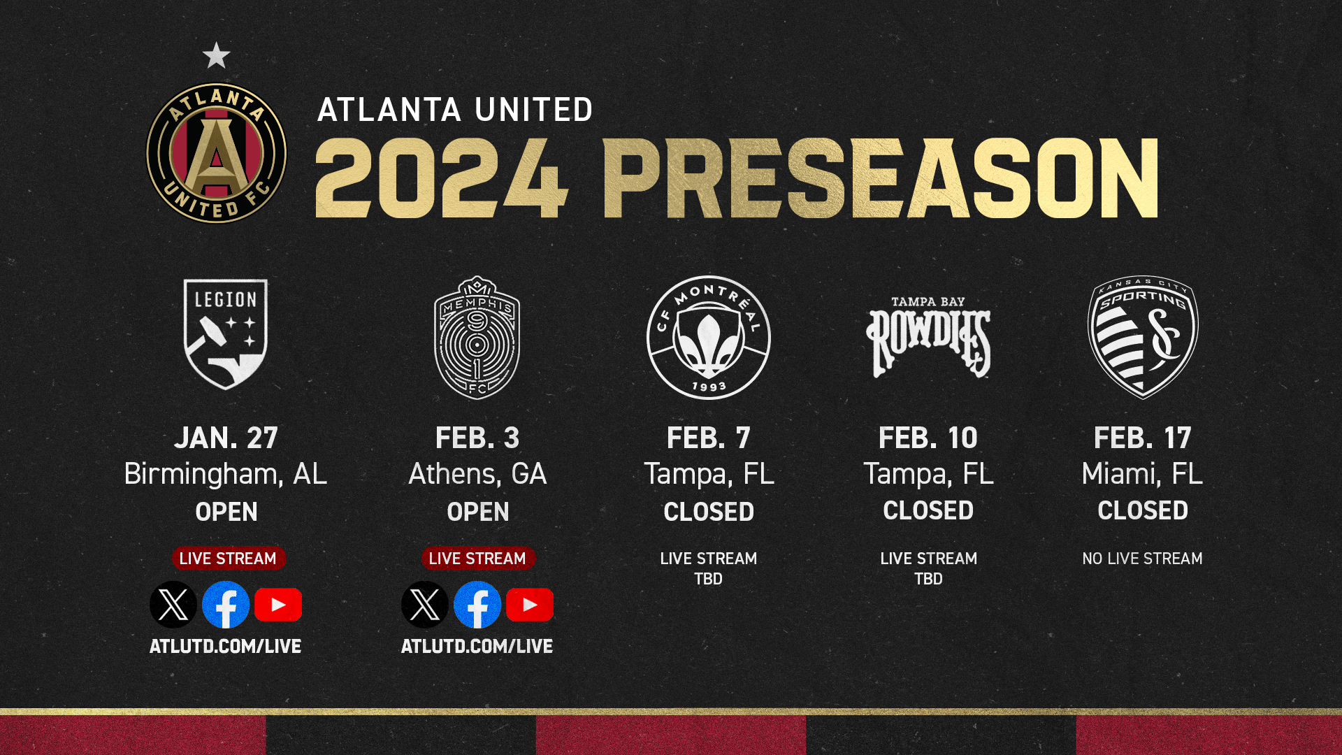Programme de pré-saison 2024 de l’Atlanta United