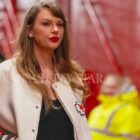 Taylor Swift, who is dating Chiefs tight end Travis Kelce, is expected to attend the Golden Globes Sunday in Beverly Hills, Calif. She is known for her red carpet style, so guaranteed she won’t be wearing this jacket.