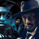 Wesley Snipes on the poster for New Jack City and an AI image of Mahershala Ali