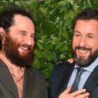 NEW YORK, NEW YORK - NOVEMBER 28: (L-R) Josh Safdie, Adam Sandler, Ted Sarandos, and Benny Safdie pose in the GreenSlate Greenroom At The 2022 Gotham Awards at Cipriani Wall Street on November 28, 2022 in New York City. (Photo by Slaven Vlasic/Getty Images for GreenSlate)