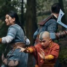 Aang, Katara, and Sokka in Netflix