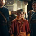 Avatar: The Last Airbender. (L to R) Ian Ousley as Sokka, Gordon Cormier as Aang, Kiawentiio as Katara in season 1 of Avatar: The Last Airbender. Cr. Robert Falconer/Netflix © 2024
