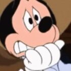 Mickey Mouse looking scared