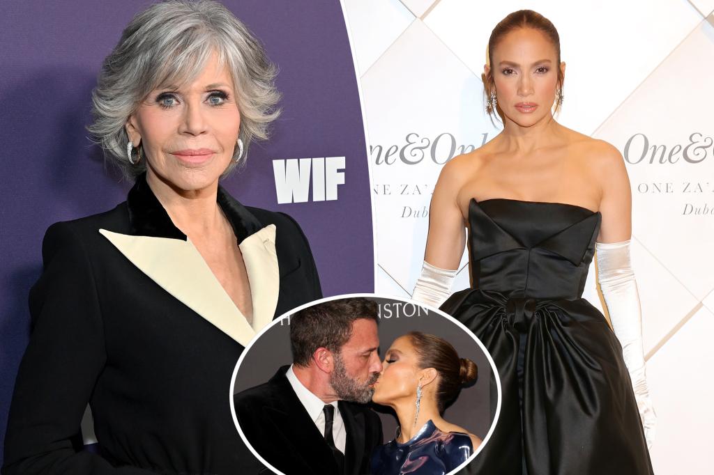 Jane Fonda critique le film musical “absurde” de Jennifer Lopez pour ses démonstrations excessives d’affection envers Ben Affleck