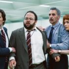 Adam Scott, Zach Cherry, John Turturro and Britt Lower in Severance