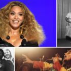 Beyonce (Top L); Sister Rosetta Tharpe (Top R); ABBA (Bottom L); Bob Marley (Bottom R)