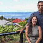 Tristyn and Kamohai Kalama on the new deck of the 