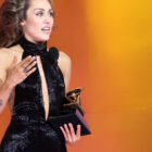 LOS ANGELES, CALIFORNIA - FEBRUARY 04: Miley Cyrus accepts the 