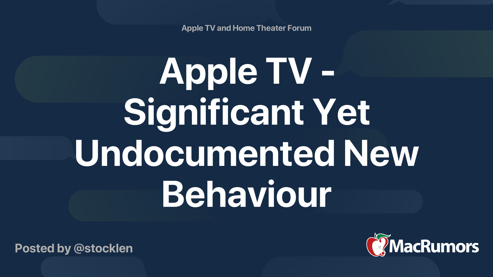 Nouveau comportement significatif d’Apple TV
