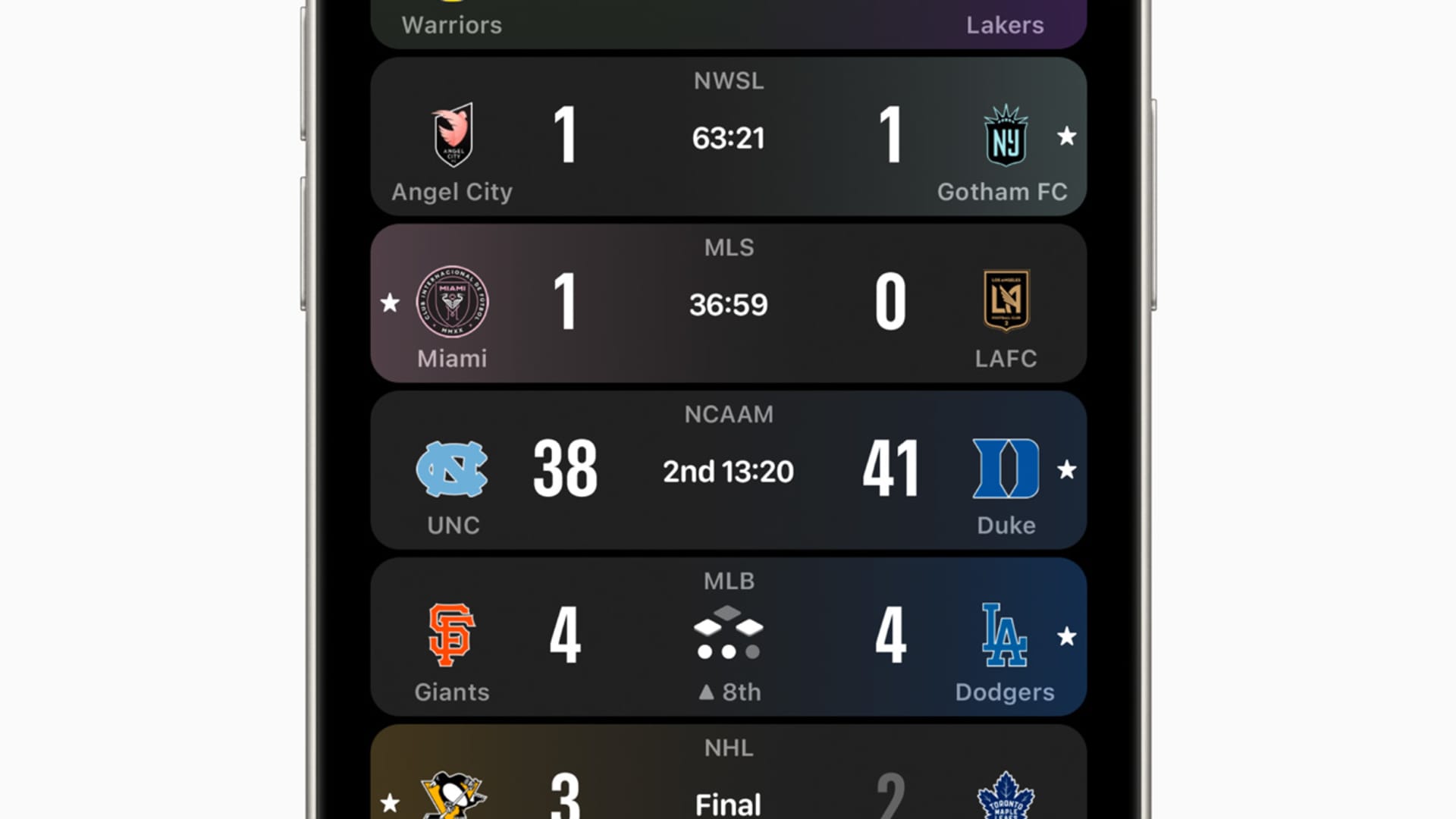 Nouvelle app Apple Sports pour consulter les scores rapidement