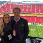 Olivia Harlan Dekker with her father Kevin Harlan