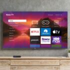 Paramount Plus and Peacock streaming apps visible on the Roku homescreen
