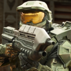 Master Chief (Pablo Schreiber) draws his assault rifle in Halo Season 1 Episode 1 "Contact" (2022), Paramount Plus