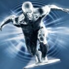 Silver Surfer rides his surfboard in 2007's 'Fantastic Four: Rise of the Silver Surfer'